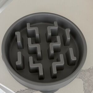 Gray Slow Feeder Large Dog Bowl